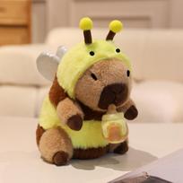 22Cm Cute Capybara Plush Toys Pull The String To Transform Into Dinosaur, Rabbit, Shark, Bee, Cockroach Capibara Toys For Kids 22cm beige