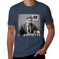 Bobby Fischer Chess TShirt Regular Fit Plain Tee Shirt S gray