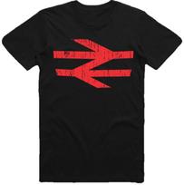 British Rail Logo T-Shirt As Worn by Damon Albarn Retro Arrows Railway Men Kids T Shirt Tee Top 150 red