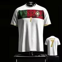Portugal Ronaldo Fan Style Soccer Jersey No.7 3D Quick‑Dry Short Sleeve Unisex Family Matching Supporter Top for Men Women Kids 100