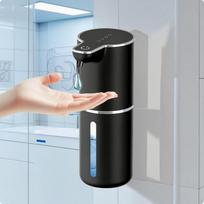 Automatic Soap Dispenser Touchless Rechargeable Visible Window for Washroom, Kitchen juoda