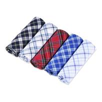 40 x 40cm Cotton Handkerchief Set, Checked Cloth Handkerchiefs 5 Pack Soft Pocket Square Styling for Daily Carry 1 gray