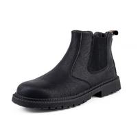 Men's Waterproof Leather Safety Boots Steel Toe Anti-Puncture Work Shoes Durable Protective Footwear 44 black