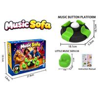 Music Sofa Reaction Game Toy Light  Sound Interactive Party Board Game 2-4 Players Family Speed Grab Sofa Game Reflex Training black