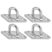 4 PCS 304 Stainless Steel Heavy Duty Hammock Hanging Kit Rhombus Includes Screw Bolts Ceiling Hook for Swing Chairs