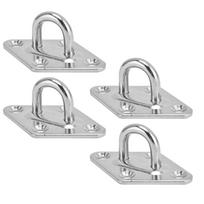 4 PCS 304 Stainless Steel Heavy Duty Hammock Hanging Kit Rhombus Includes Screw Bolts Ceiling Hook for Swing Chairs