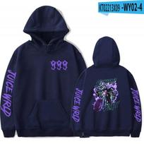 Violet-fantasy Men Hoodie Classic Pullover, Gothic Number and Smoke Character Chest and Back Print, Cozy Fleece Sweatshirt for Hiphop Street Outings 3XL black