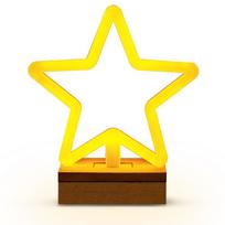 Kalėdinė dekoracija "Žvaigždė" Forever Light FLNW04 su LED apšvietimu, 21 cm, 18 cm, ruda sp./geltona sp.