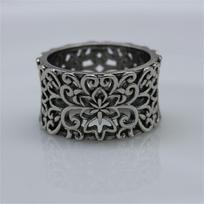 Vintage Band Ring Dainty Flower Design Trendy Hollow Design Match Daily Outfits Suitable For Men And Women Sizes 6-10 6 gray