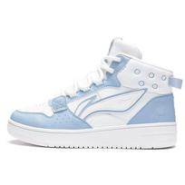 Li Ning Mountain Original Reflective Comfortable Shock Absorbing Wear Resistant High Top Skate Shoes Women Skate Shoes White Blue AGCS242-3 35