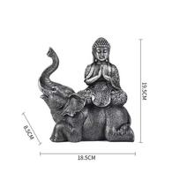 Dramblys Buda Statulėlė Tailandas Buda Derva Budizmo Figūrėlės Fengšui Hindu Sėdintis Buda Figūrėlė Svetainės Namų Dekoras Dovana gray