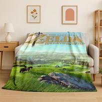 Klasikinis žaidimas Z-Zelda Animacinis personažas Link Flanelinis pledas Minkštas šiltas pledas miegamojo svetainės lovos kelionės stovyklavimo iškylos 75x90cm gray