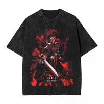 Devil May Cry Vergil Son of Sparda Vintage Washed Game TShirt Unisex Action Game Fan Streetwear Tee  Cotton Casual Short Sleeve Top L black