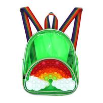 Trendy Fidget Backpack Toys Big Size Pop It Shoulder Bag With Unique Bubble Design žalia