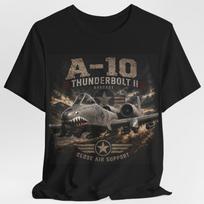 A-10 Thunderbolt II Close Air Support Tee | Military Aircraft Vintage M gray