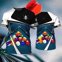 Biliardo komandos marškinėliai, „Pool King“ 8 kamuoliuko printas, Galima pridėti vardą 4XL black