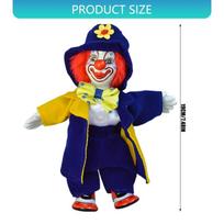 Western Clown Figurine Doll with Ceramic Body and Iron Base Poseable Limb For Halloween Christmas Party Decoration Harlequin Dol Other