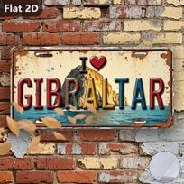 D Plokščias vnt. Senovinis skardos ženklas Dekoratyvinė plokštelė Statulėlės (cm X cm) Gibraltaro ženklas Gibraltaras Dalys Retro Metalas 15x30cm(5.9x7.8inch) black
