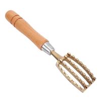 Ergonomic Handle Fish Descaler Composite Wood Copper Fish Scale Remover  Chef Tool