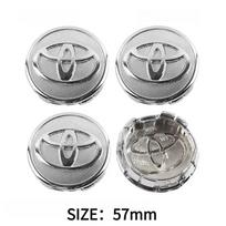 57mm 62mm ABS chromuoti ratų centriniai dangteliai, 4 vnt. rinkinys, skirtas Toyota Corolla RAV4 Camry Yaris C-HR Prado Prius Levin Automobilio priedai white