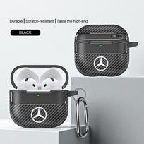 Car Soft Earphone Case For Apple AirPods 4 Airpod Pro 1 2 3 4th With keyring Earphone Protective Case Sticker For Mercedes Benz Airpods 4 gray