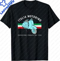 Italia Motorino - Vintage Italian Scooter Italian Flag T-Shirt Mens Fashion Streetwear Graphic Tee Camiseta Hombre XXL black