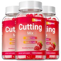 Buporai Cutting Mix Gummies 100 Count - Berberine HCl, Yerba Mate, Chromium & Ginger, Metabolism & Digestive Support 100*3