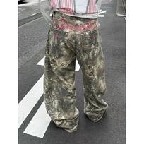 Women Gothic Baggy Y2k Jeans style Embroidery Jean Pants Vintage Harajuku Oversize Denim Trousers Autumn XXL gray