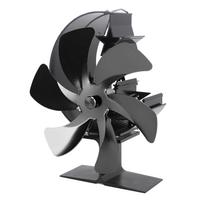 Stove Fan 6 Blades Fireplace Fan Heat Powered Fast Wind Circulation Half Moon Pattern Thermoeletric Fan for Log Burner