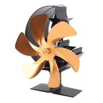 Stove Fan 6 Blades Fireplace Fan Heat Powered Fast Wind Circulation Half Moon Pattern Thermoeletric Fan for Log Burner