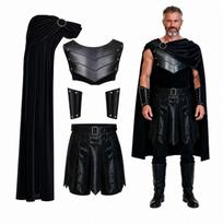 Peties skraistės ir epolečių kostiumų rinkinys Helovino Cosplay vakarėliui L juoda