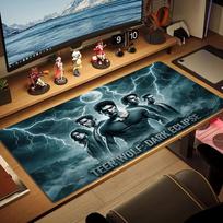Teen Wolf Color Mouse Pad Large Gaming Table Cushion Non-slip Laptop Tablet Big Mousepad XXL Mat Mini PC Playmat With Lock edge 30cmx60cm(11.8x23.6inch) brown