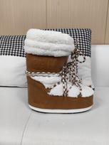 Haute Couture Moon Boots, 6Cm Inner Height Women Snow Boots Waterproof Non-Slip Warm Ugly Cute Ski Boots 40