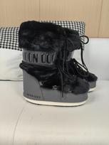 Haute Couture Moon Boots, 6Cm Inner Height Women Snow Boots Waterproof Non-Slip Warm Ugly Cute Ski Boots 40 black