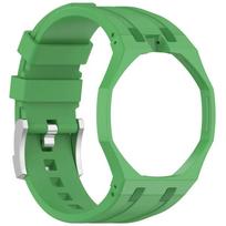 2-in-1 PC Case+Silicone Strap for Swatch X AP Royal Pop Pocket Watch Change To Wristwatch Integrated Modification Accessories green