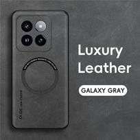 Magsafe avikailio odiniams telefono dėkliams, skirtiems Xiaomi 14 13T 13 12S 12 11 Pro Ultra magnetinis dangtelis, skirtas Xiaomi 14 13T Pro dėklui Mi 12 -12X-12S šviesiai pilka spalva