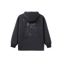 Li Ning X Jackie Chan Kung Fu Series Solid Color Pullover Hooded Long Sleeve Short Cotton Jacket Winter Men Jacket Black AJMR055-1 S black
