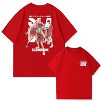 Japanese Anime Slam Dunk Master Cotton Short-sleeved Printed T-shirt Men and Women's Summer Fashion Brand Short-sleeved Clothes S brown