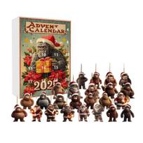 Adventinis kalendorius 24 dienų atgalinio skaičiavimo dekoracija Beždžionės žmogaus tema Šeimos Kalėdų advento kalendorius Festivalio pakabinamas ornamentas I beige
