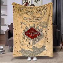 Minkšti „Marauder's Map“ pledai, 3D spausdintas flanelės pledas svetainės sofai, stovyklavimui, iškylai, kelionėms, šiltas pledas, šventinės dovanos 130x150cm