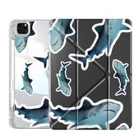 Cartoon Shark Tablet Case For iPad Pro 2025 Mini 6 7 Pro 11th 10th 9th 8th 7th 12.9inch Air 4 5 M3 M2 1 2 M4 11inch Y-Fold iPad Air3 10.5 inch gray