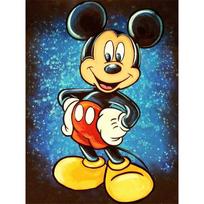 Disney Diamond Painting Mickey Mouse Starry Sky Oil Painting Style Art Painting Diamond Mosaic Cross stitch Diamond Inlay Room Decoration Gift Round 30x40cm blue