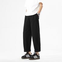 Pure Cotton Straight-leg Pants Men's Spring and Autumn New Wide-leg Men's Pants Sports Casual Trousers Drooping Workwear Paratrooper Pants XL black