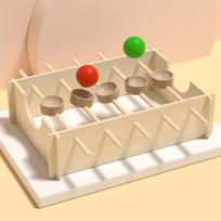 Wooden Rotating Marble Run Game - Interactive Balance And Coordination Toy Develops Spatial Reasoning And Fine Motor Skills beige