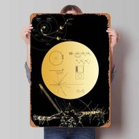 Voyager Auksinis Įrašas Metaliniai Ženklai Kosmoso Plakatai Namų Dekoras Skardos Ženklas Plokštelė Sienos Meno Dekoruoti Žaidėjo Kambario Dekoruoti 20x30cm（7.8x11.8inch）