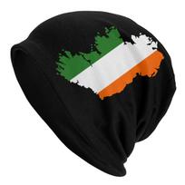 Custom Ireland Flag Map Bonnet Femme Cool Knitting Hat For Women Men Winter Warm Irish Patriotic Beanies Caps One Size white