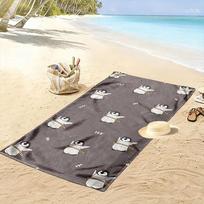 Playful penguin moves elegantly. Print beach towel, quick drying, suitable for travel, outdoor sports, jogging, the beach and swimming, gift 80cmx160cm(31x63inch) white
