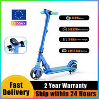 Electric Scooter for Children 6-12 Years Old - 130W Motor, Speed 14 km/h, with LED Display, Ideal as a Gift Blue