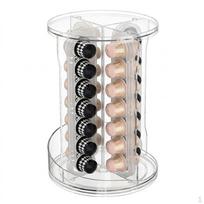 Coffee Capsule Holder, Clear Acrylic Freestanding Pod Stand, Rotating Storage Rack for Kitchen gray