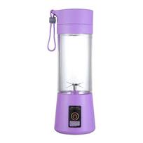 380ml Mini Maišytuvas Nešiojamas Maišytuvas Namams USB Sulčių Puodelis Įkraunamas Kokteilių Gaminimo Aparatas Sportinis Butelis Kokteiliams, Glotnučiams, Sultims violetinė